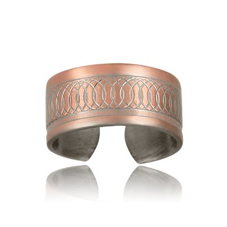 Sunburst Copper-Tone Adjustable Bypass Ring Feather 